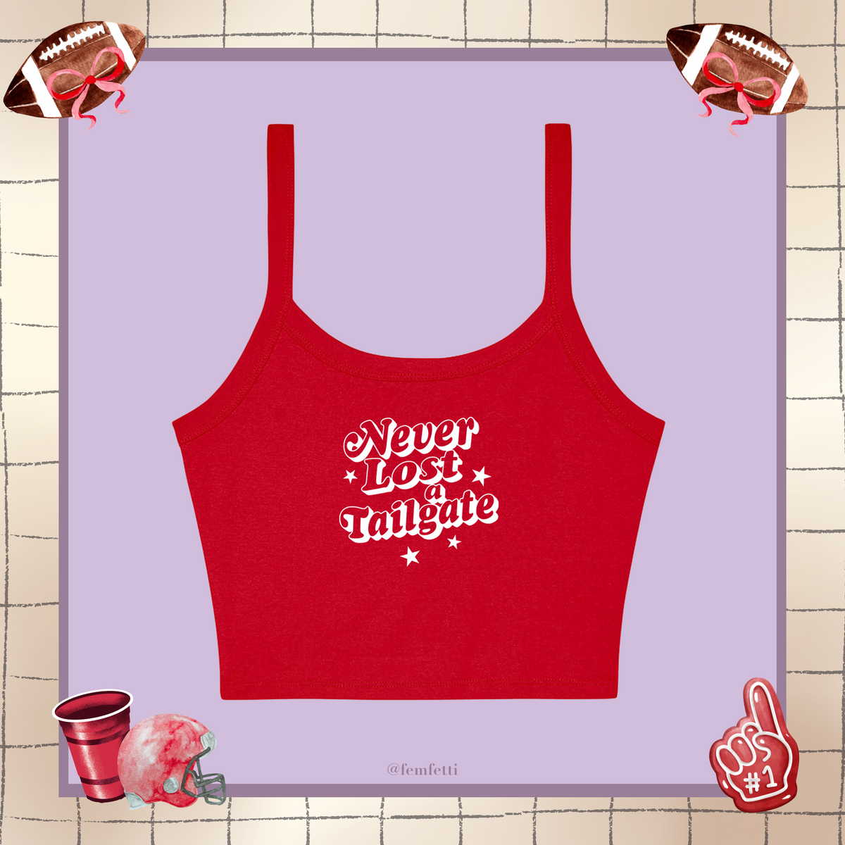 Never Lost Tailgate Micro Rib Spaghetti Strap Tank HX