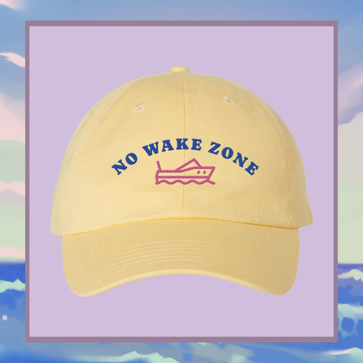 No Wake Zone Embroidered Bio-Washed Classic Dad Hat