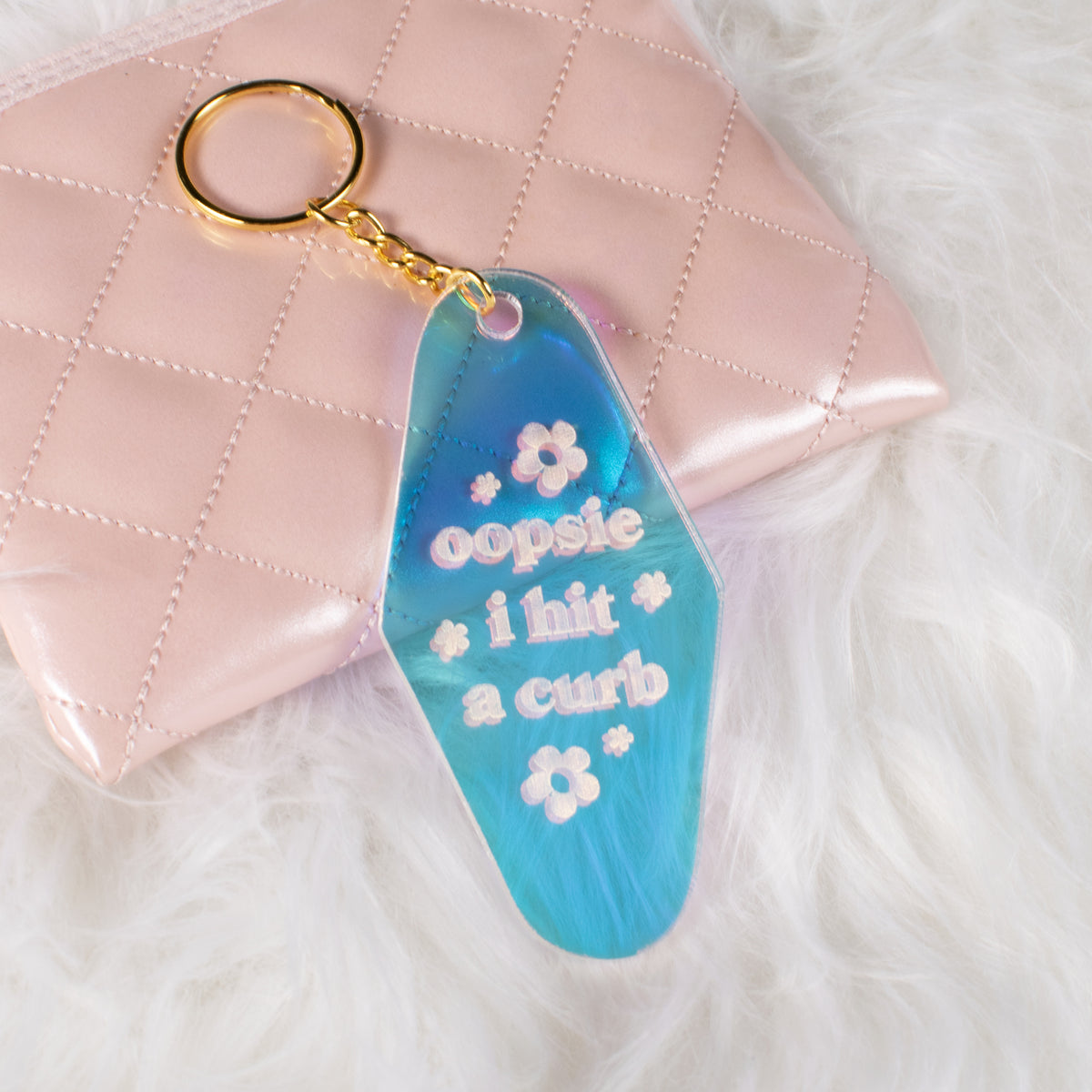 Hit A Curb Iridescent Motel Keychain