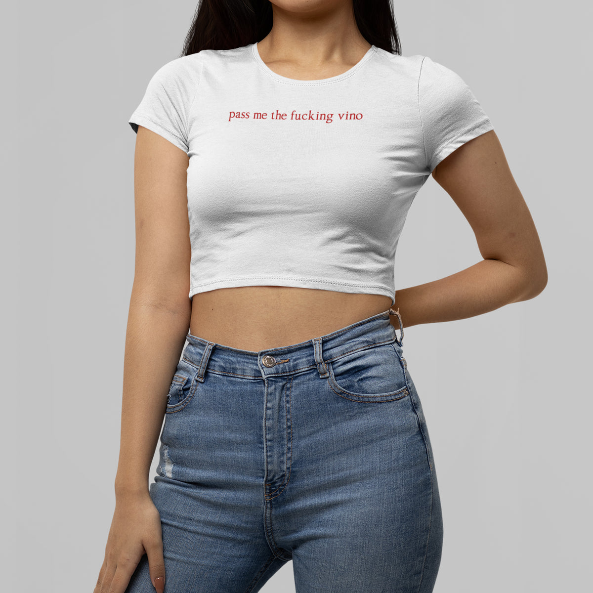 Pass Me The Vino Micro Rib Baby Tee