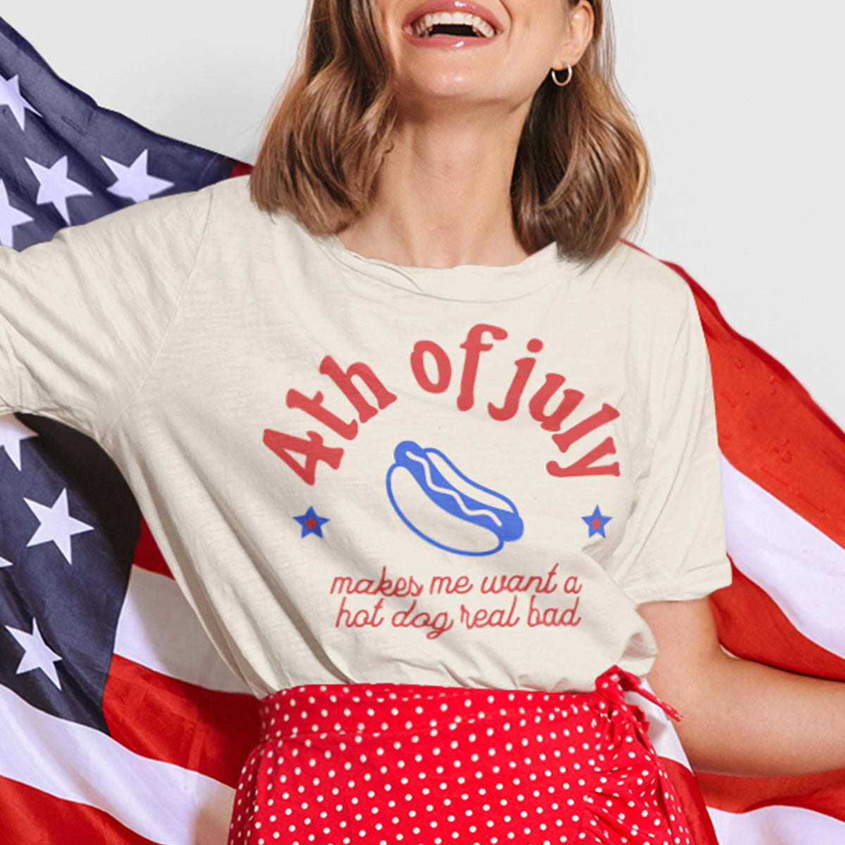 Patriotic Hot Dog Heavyweight Shirt