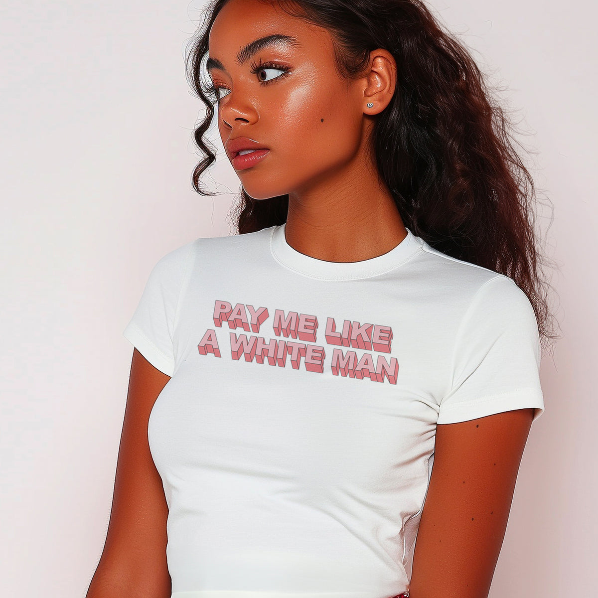 Pay Me Like A White Man Micro Rib Baby Tee