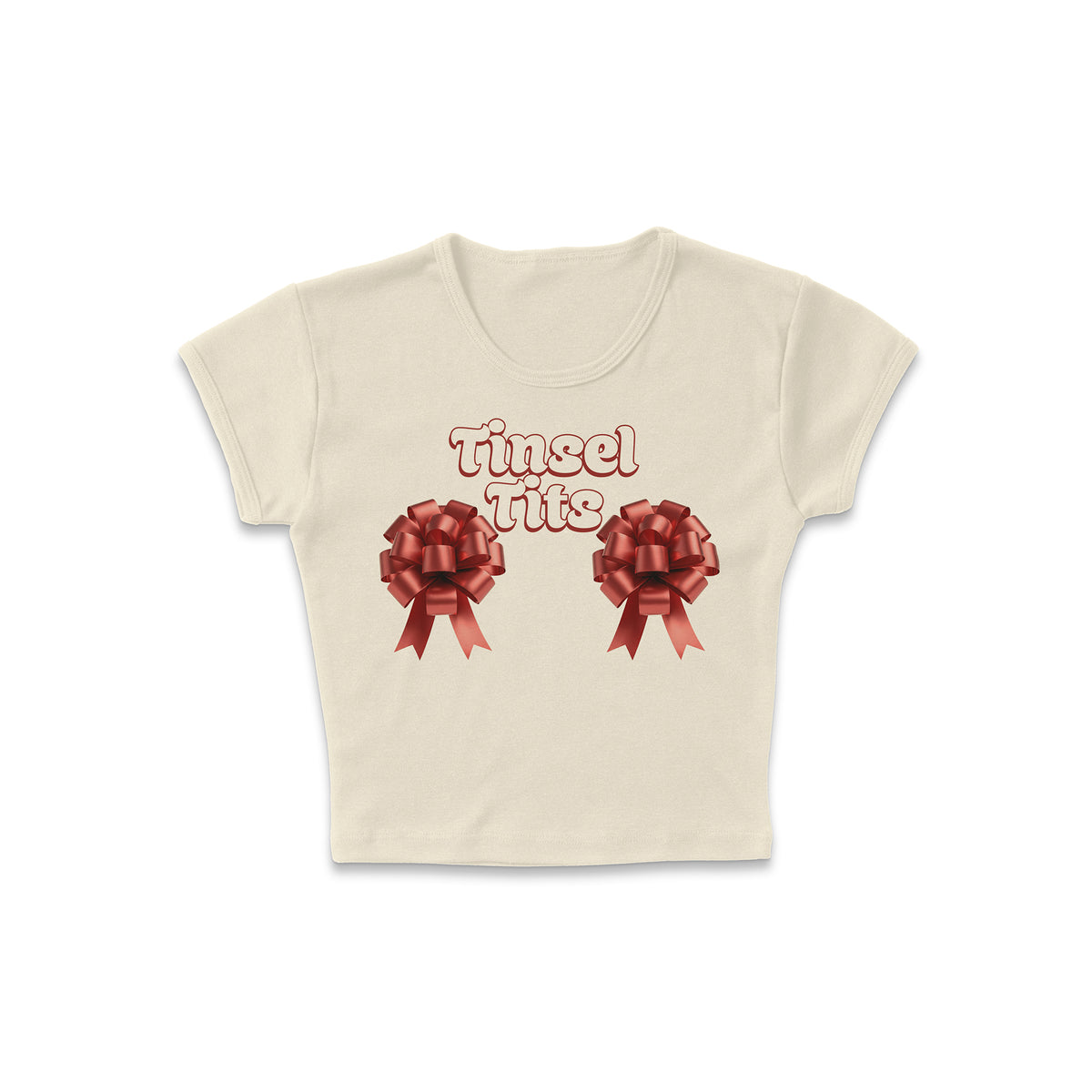 Perky Christmas Bows Micro Rib Baby Tee