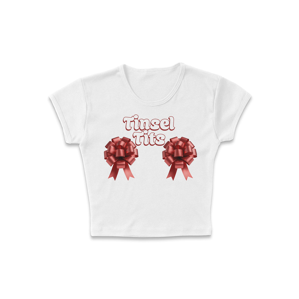 Perky Christmas Bows Micro Rib Baby Tee