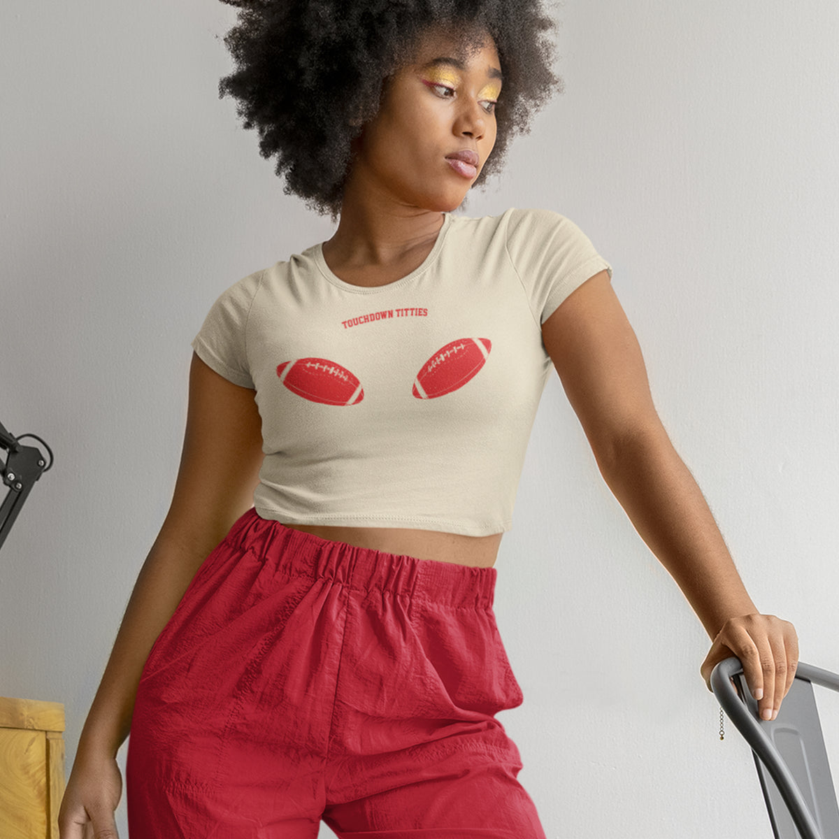 Perky Touchdowns Micro Rib Baby Tee