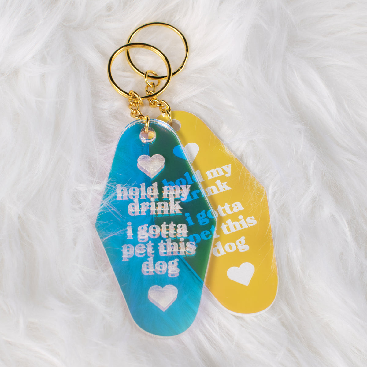 Pet This Dog Iridescent Motel Keychain