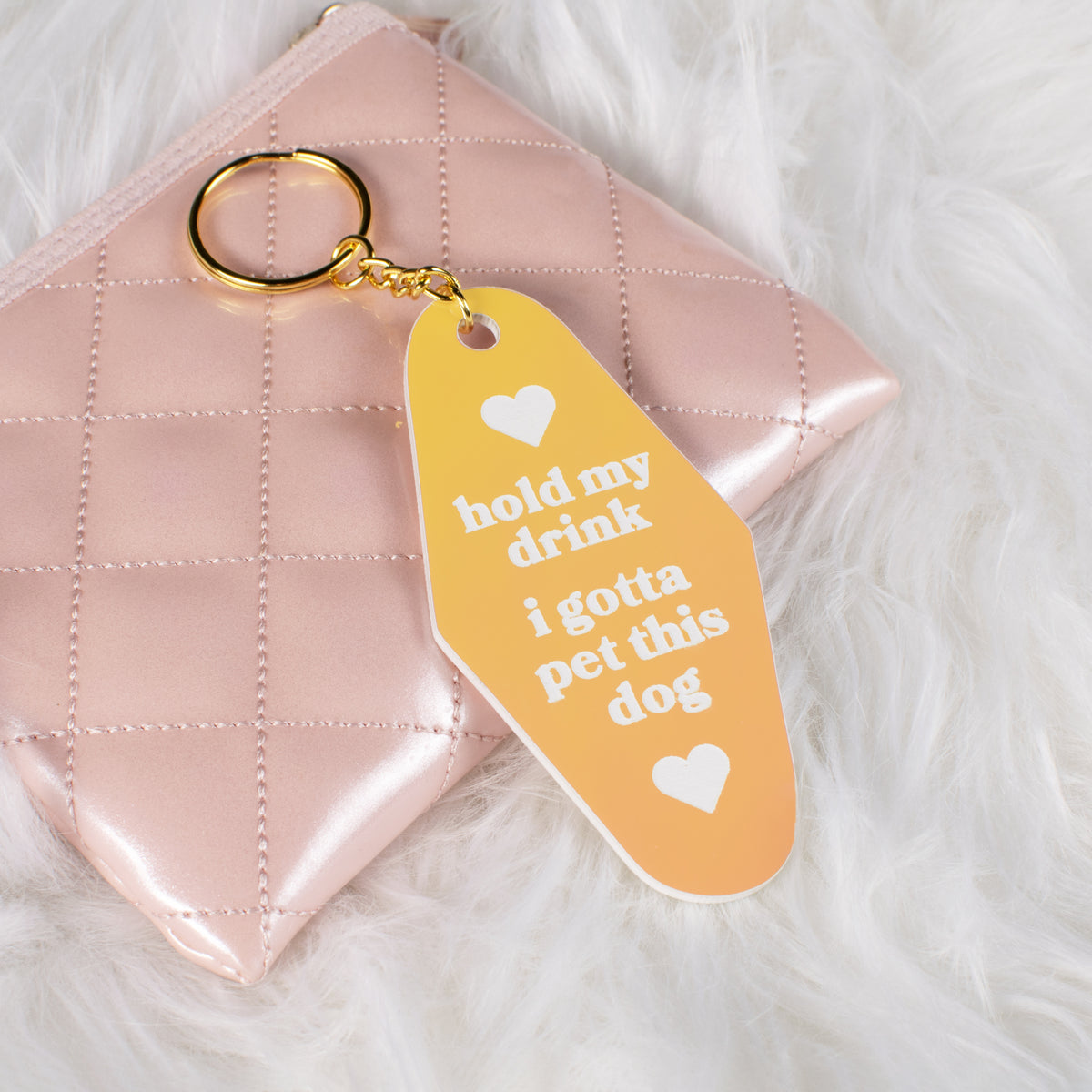 Pet This Dog Iridescent Motel Keychain