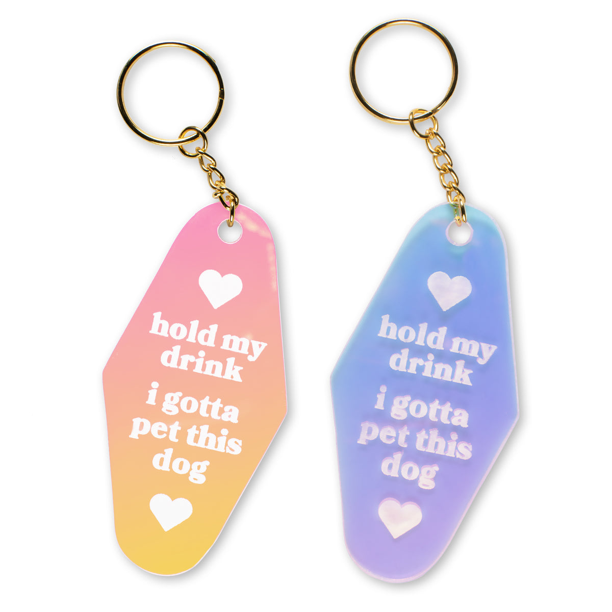 Pet This Dog Iridescent Motel Keychain