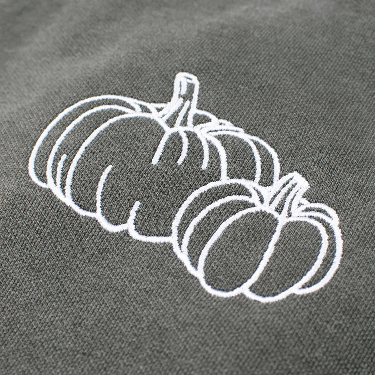 Pumpkin Outline Embroidered Left Chest Comfort Colors Sweatshirt