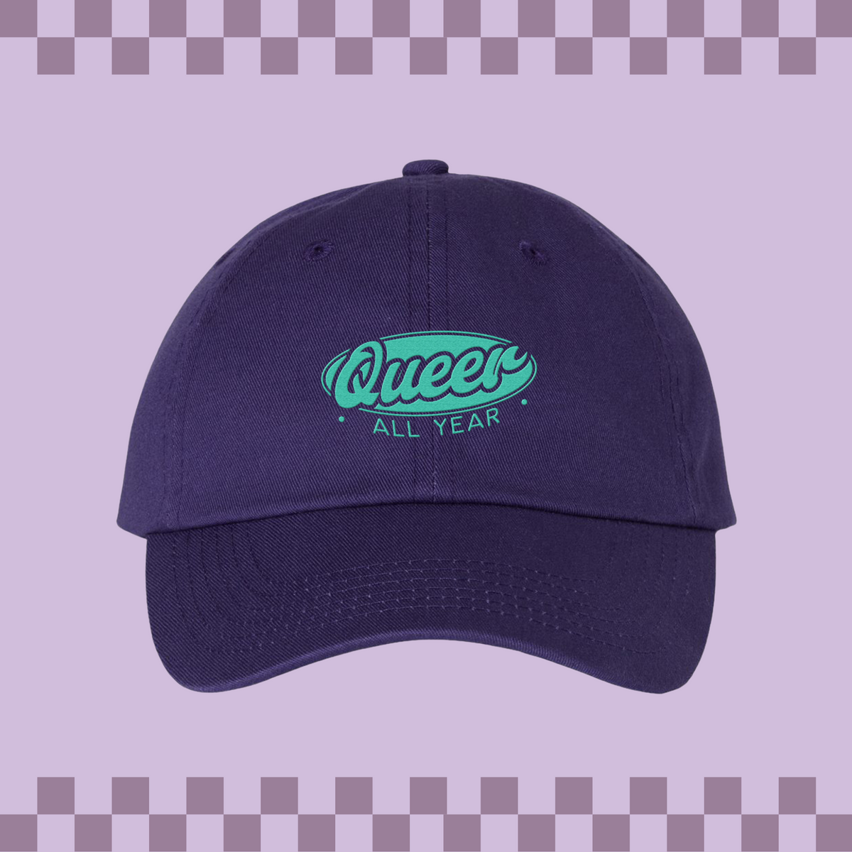 Queer All Year Embroidered Bio-Washed Classic Dad Hat