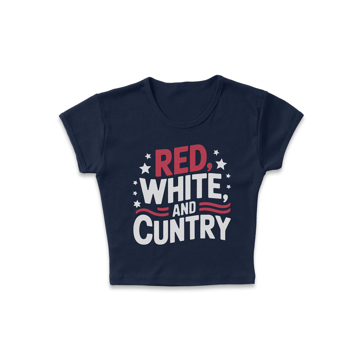 Red White Cuntry Micro Rib Baby Tee