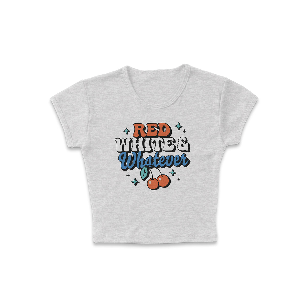 Red White Whatever Micro Rib Baby Tee