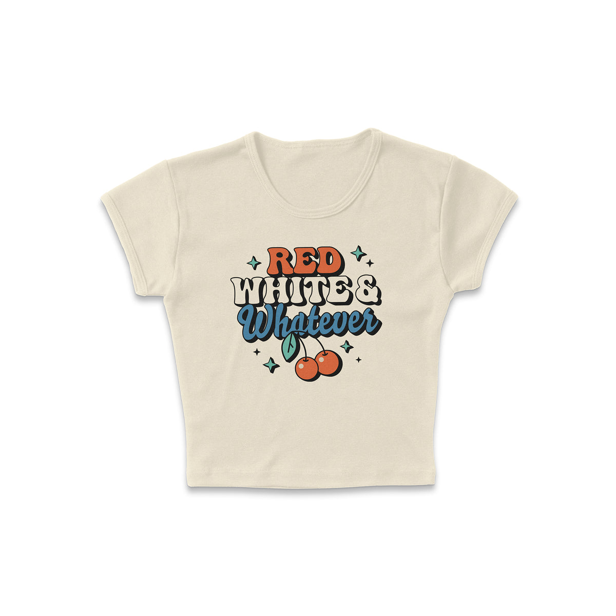 Red White Whatever Micro Rib Baby Tee