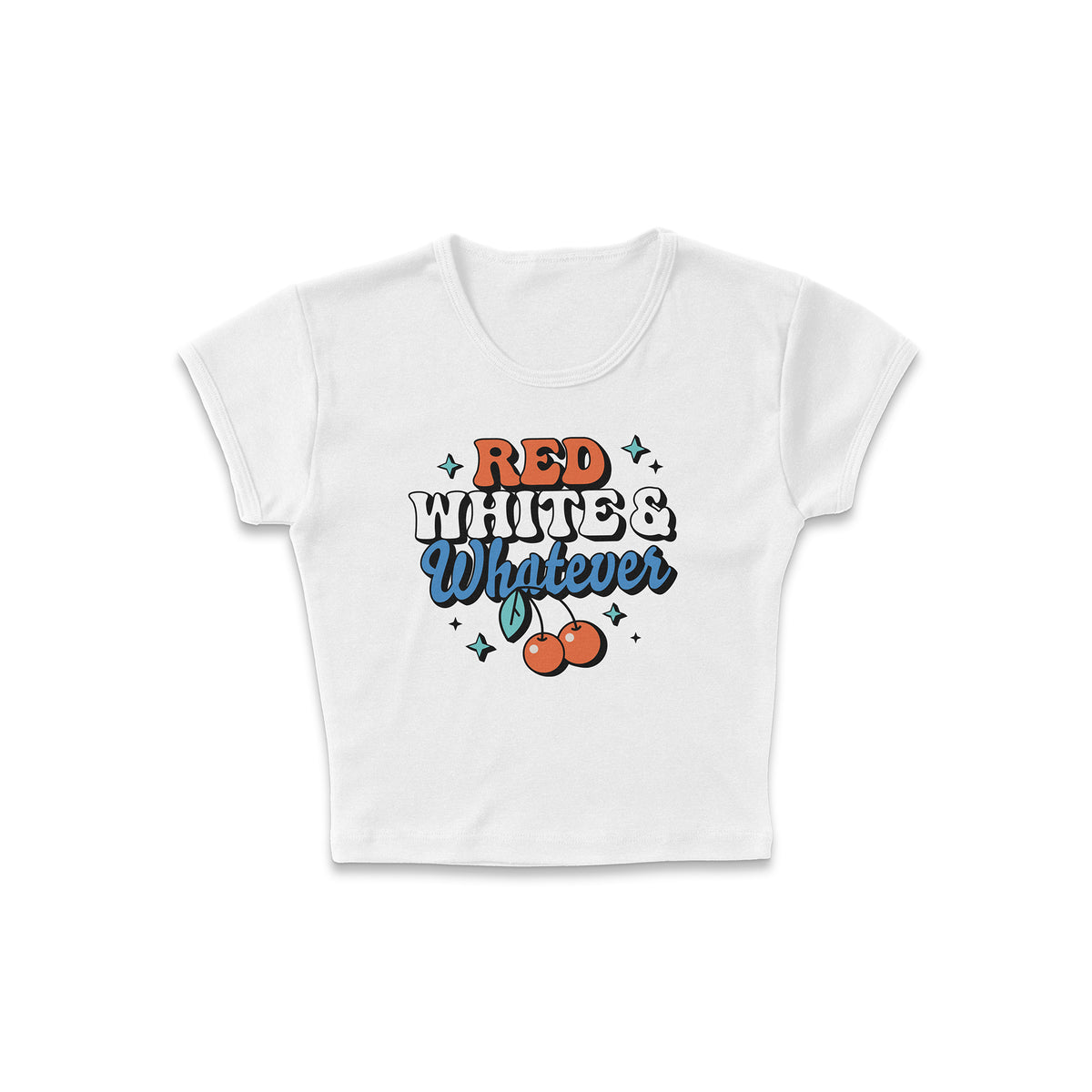 Red White Whatever Micro Rib Baby Tee