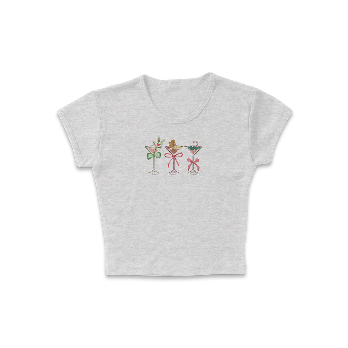 Row Of Festive Martinis Micro Rib Baby Tee