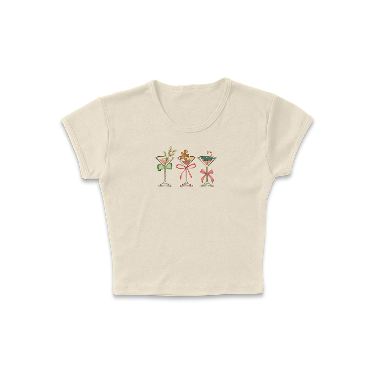 Row Of Festive Martinis Micro Rib Baby Tee