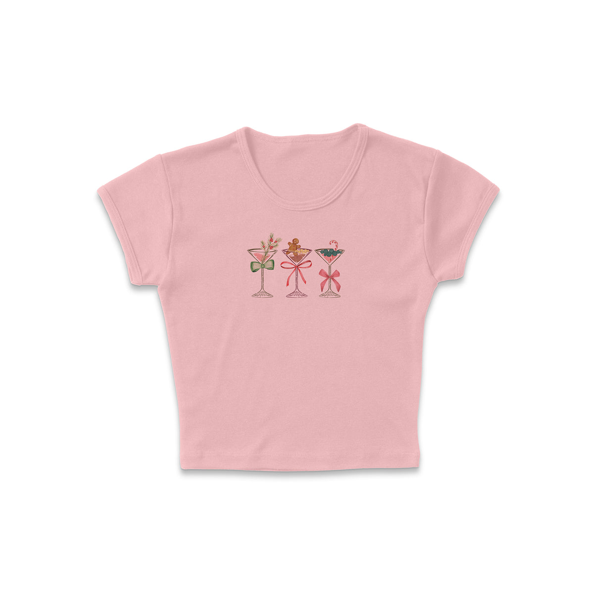 Row Of Festive Martinis Micro Rib Baby Tee