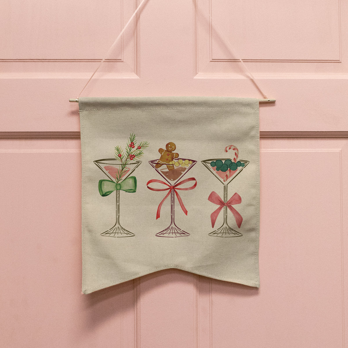 Row Of Festive Martinis Wall Hang