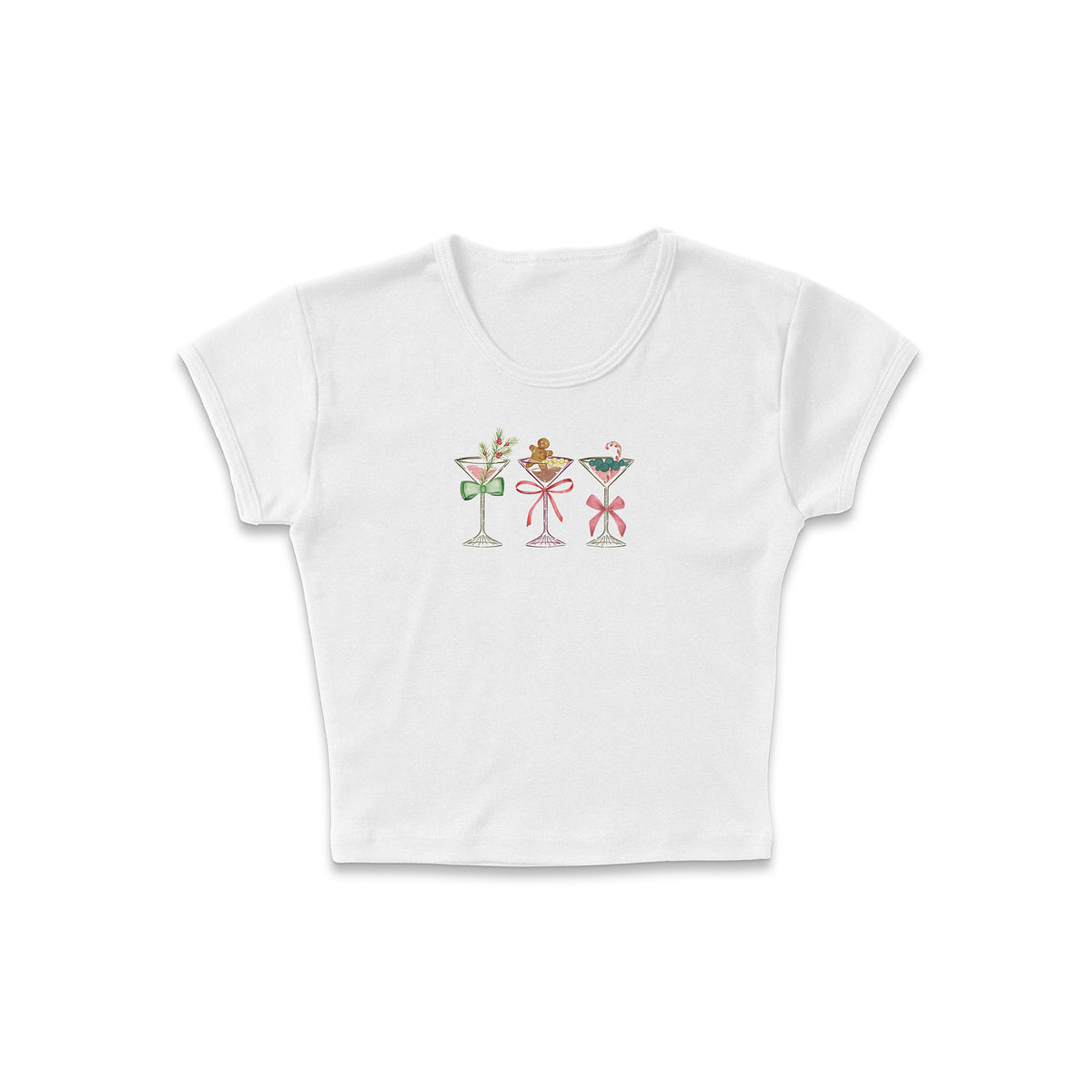 Row Of Festive Martinis Micro Rib Baby Tee