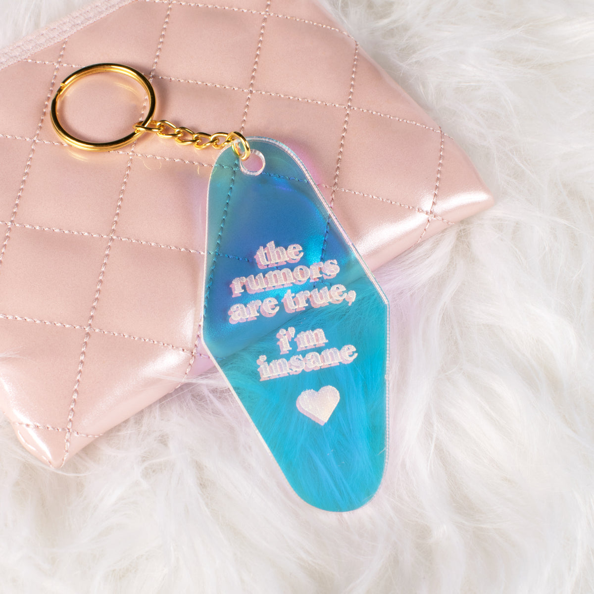 Rumors Are True Iridescent Motel Keychain