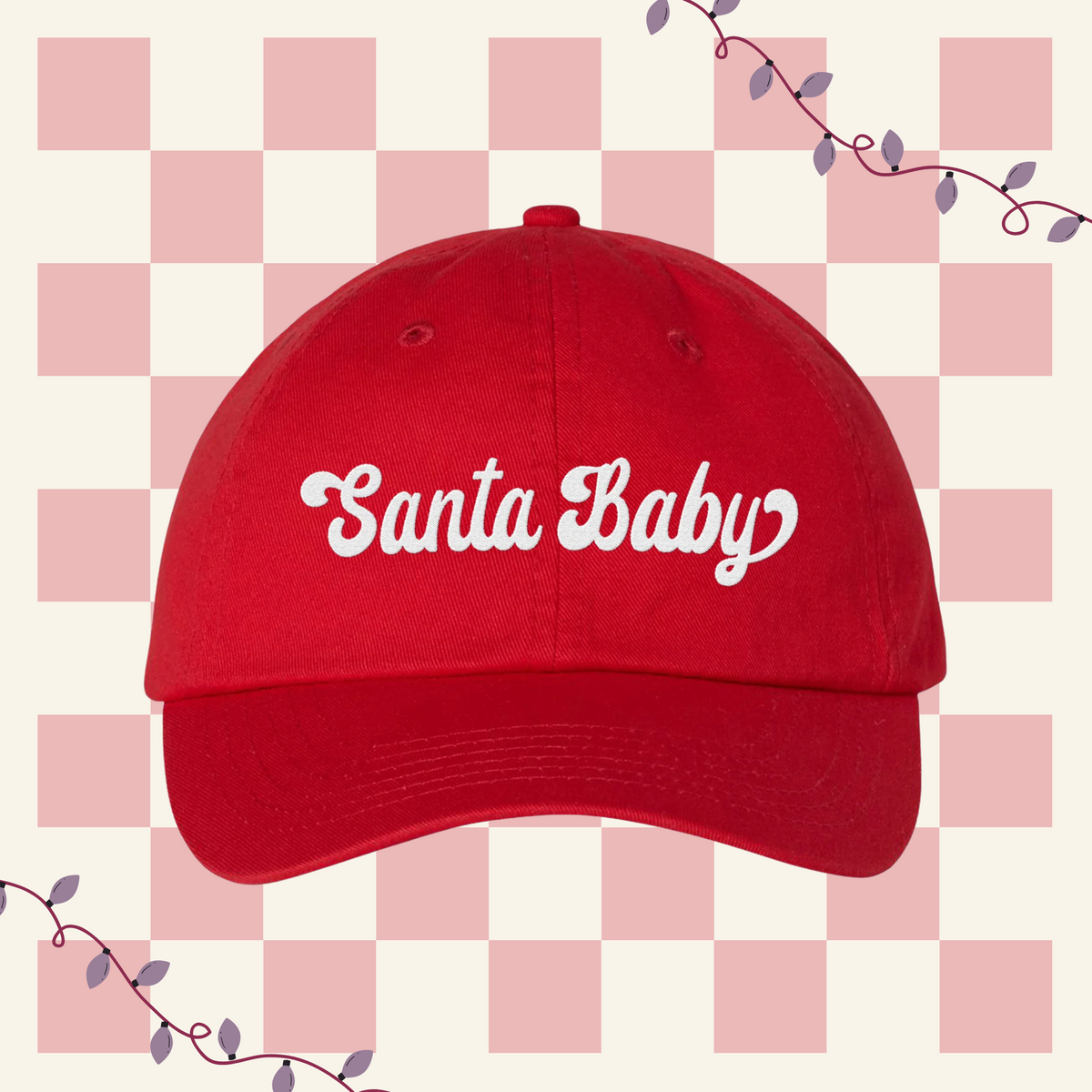 Santa Baby Embroidered Bio-Washed Classic Dad Hat