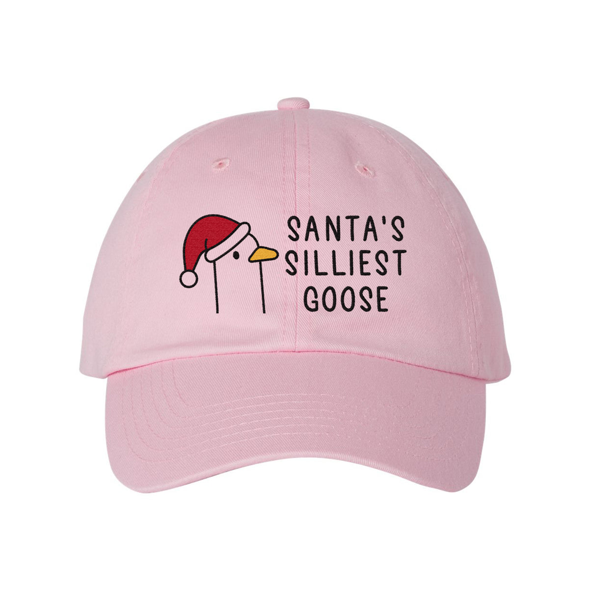 Santa&#39;s Silliest Goose Embroidered Bio-Washed Classic Dad Hat