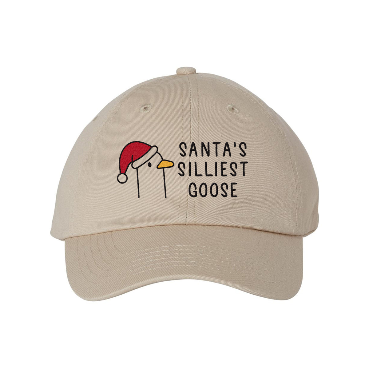 Santa&#39;s Silliest Goose Embroidered Bio-Washed Classic Dad Hat