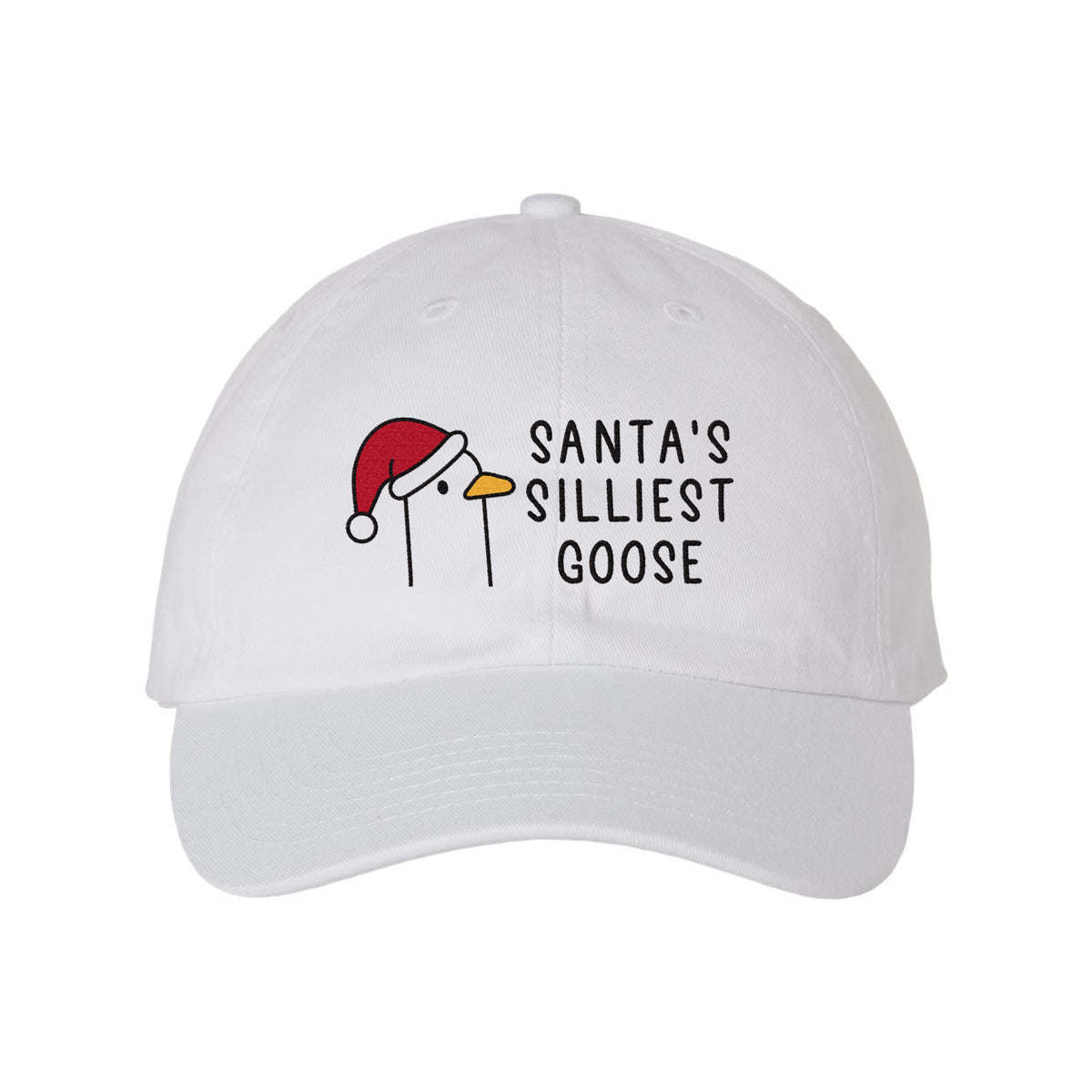 Santa&#39;s Silliest Goose Embroidered Bio-Washed Classic Dad Hat