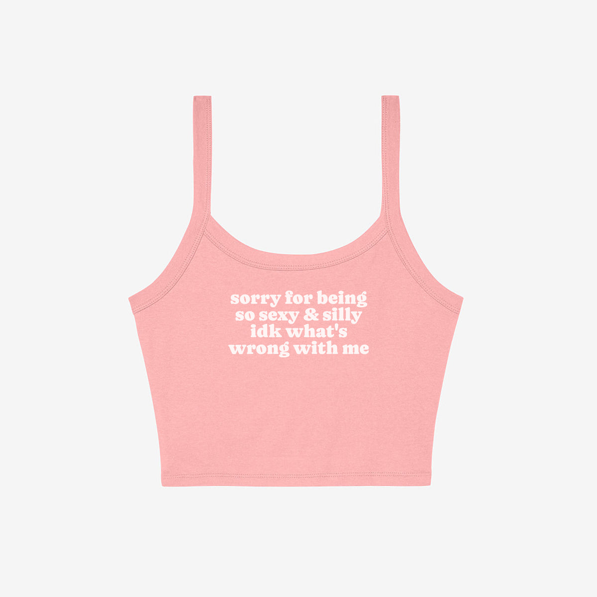 Sexy and Silly Micro Rib Spaghetti Strap Tank