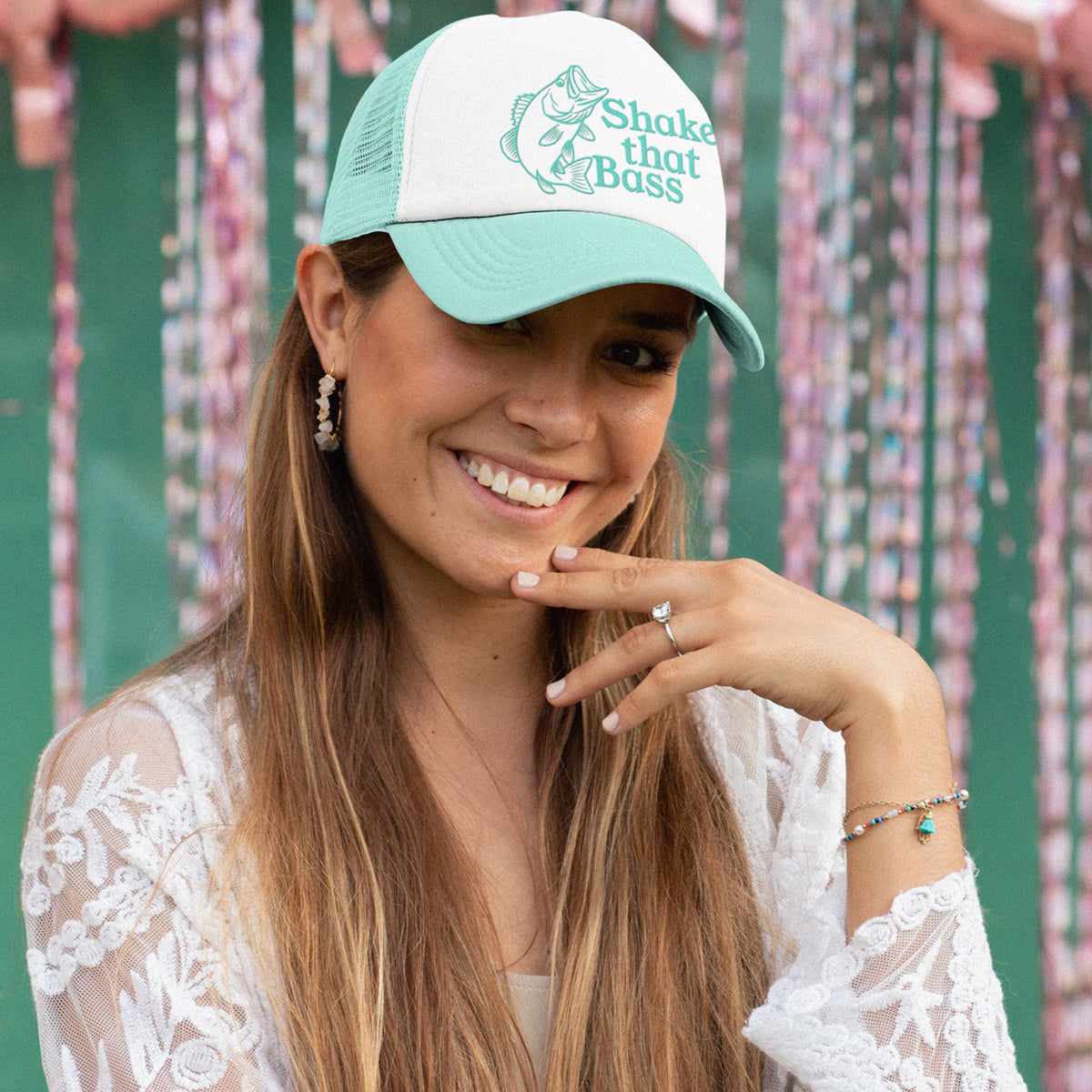 Shake That Bass Embroidered Mesh Back Trucker Hat