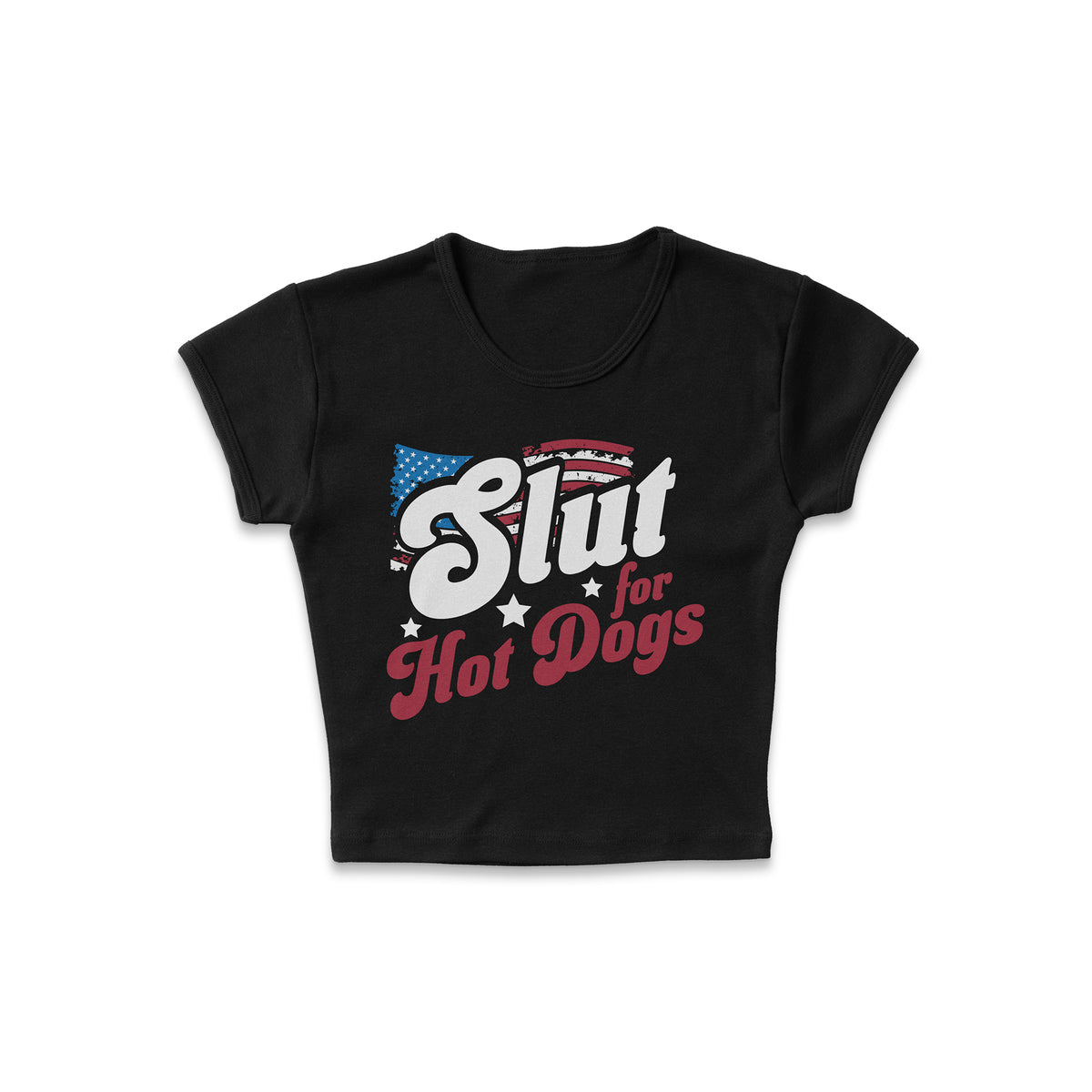 Slut For Hot Dogs Micro Rib Baby Tee