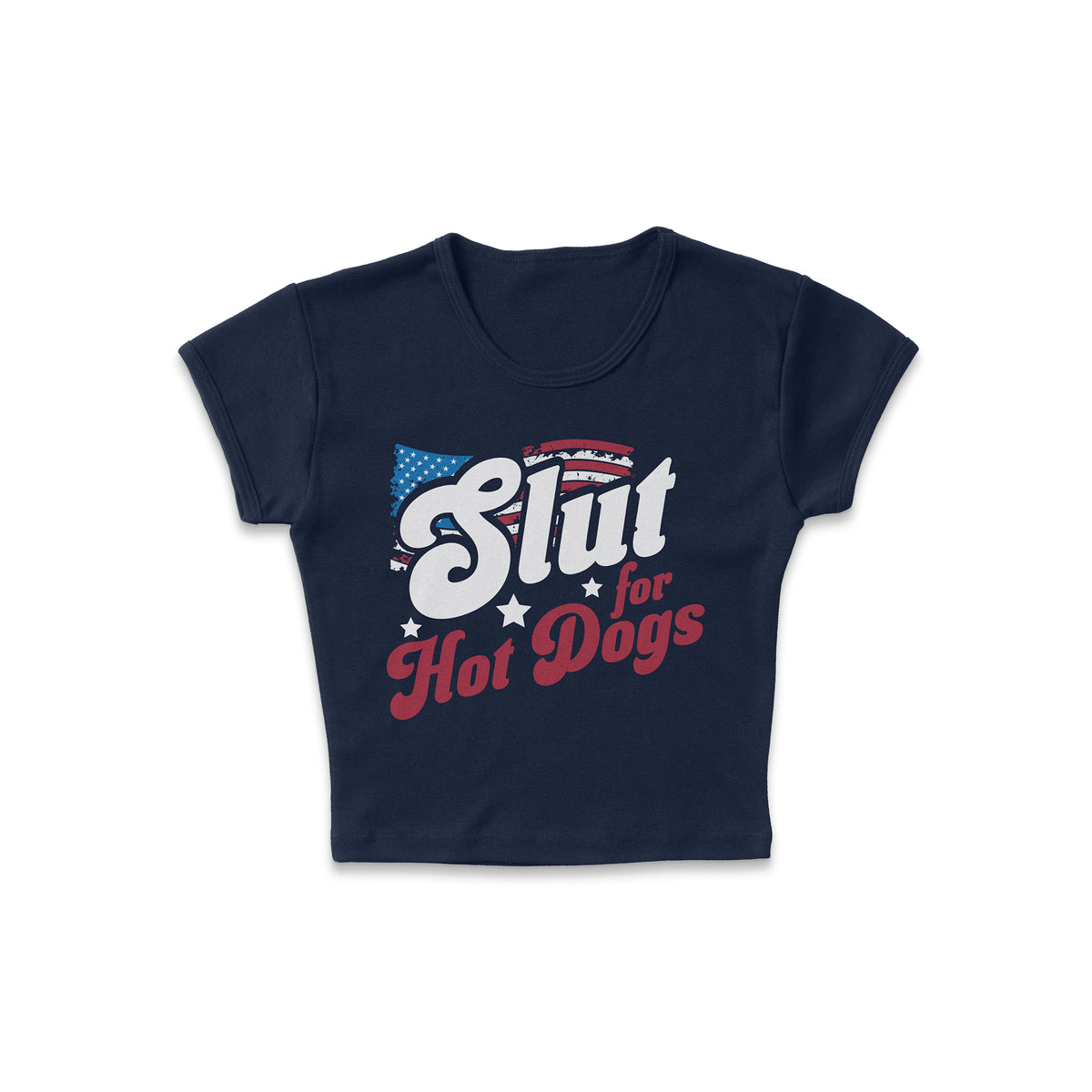 Slut For Hot Dogs Micro Rib Baby Tee
