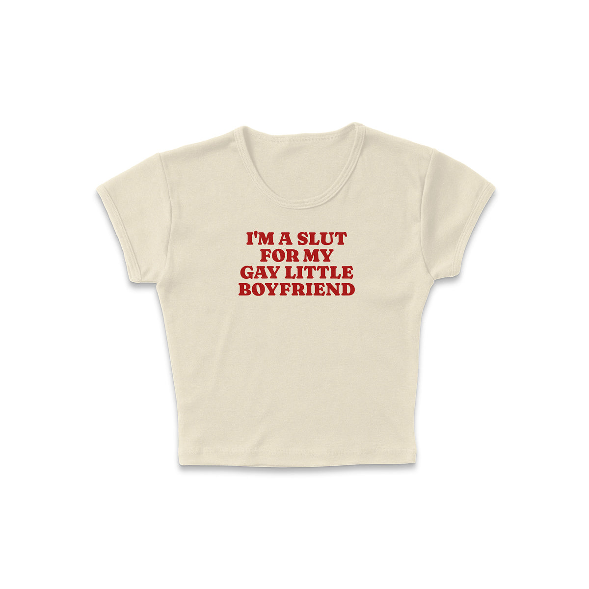 Slut For My Boyfriend Micro Rib Baby Tee