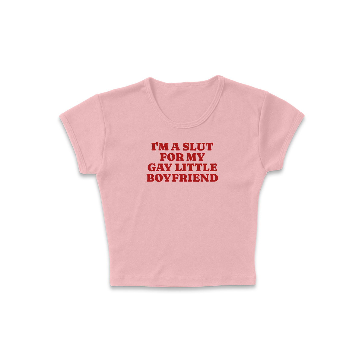 Slut For My Boyfriend Micro Rib Baby Tee