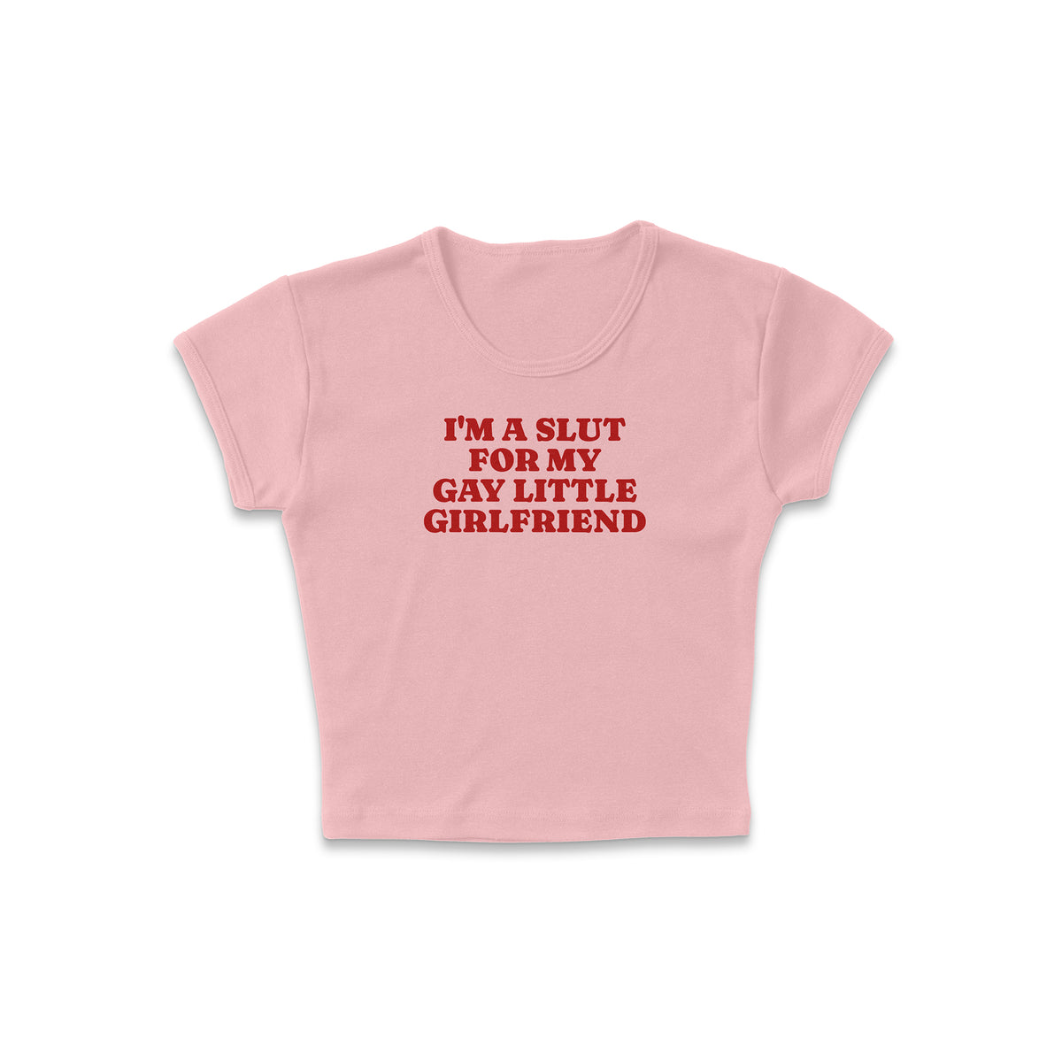 Slut For My Girlfriend Micro Rib Baby Tee