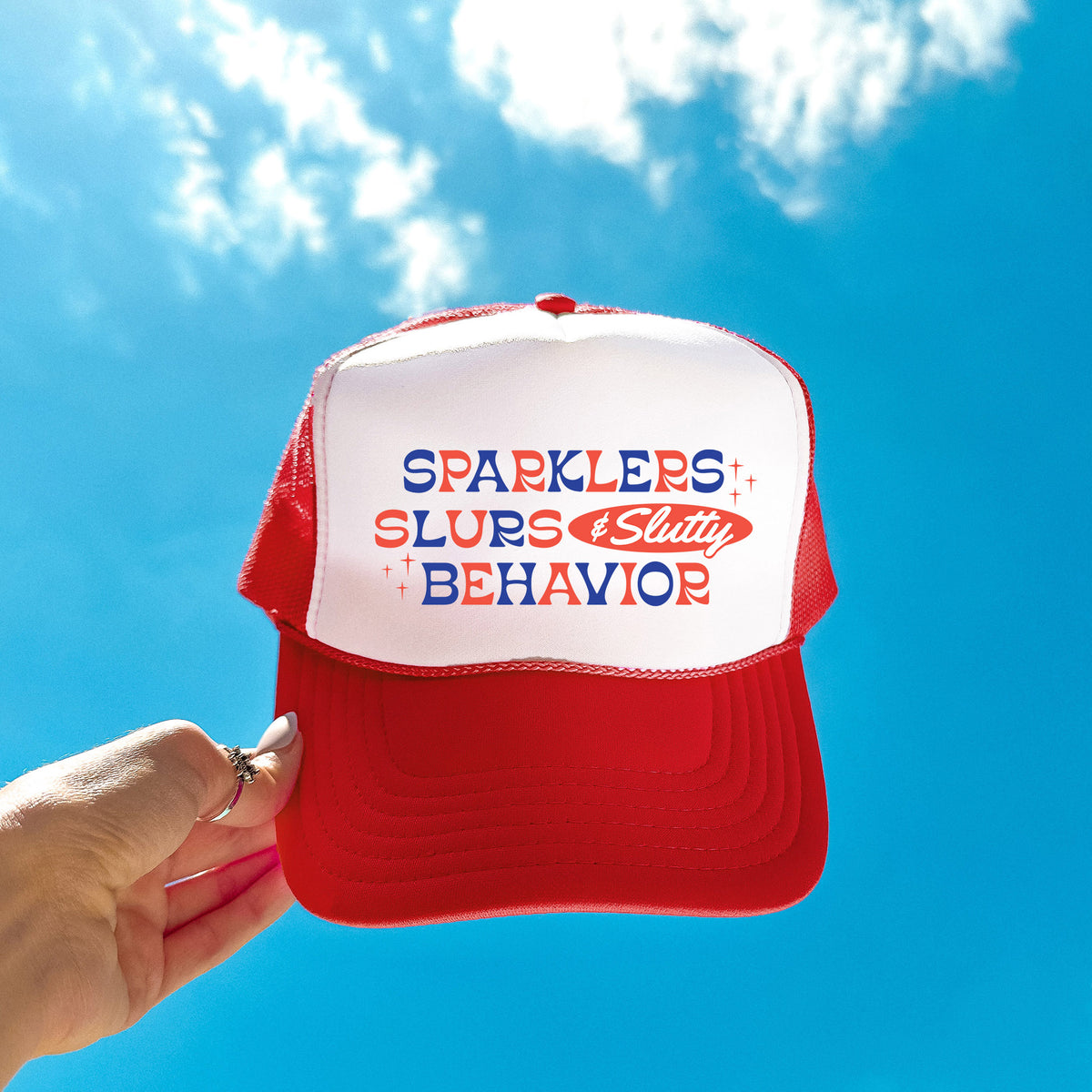Sparklers And Slurs Mesh Back Trucker Hat