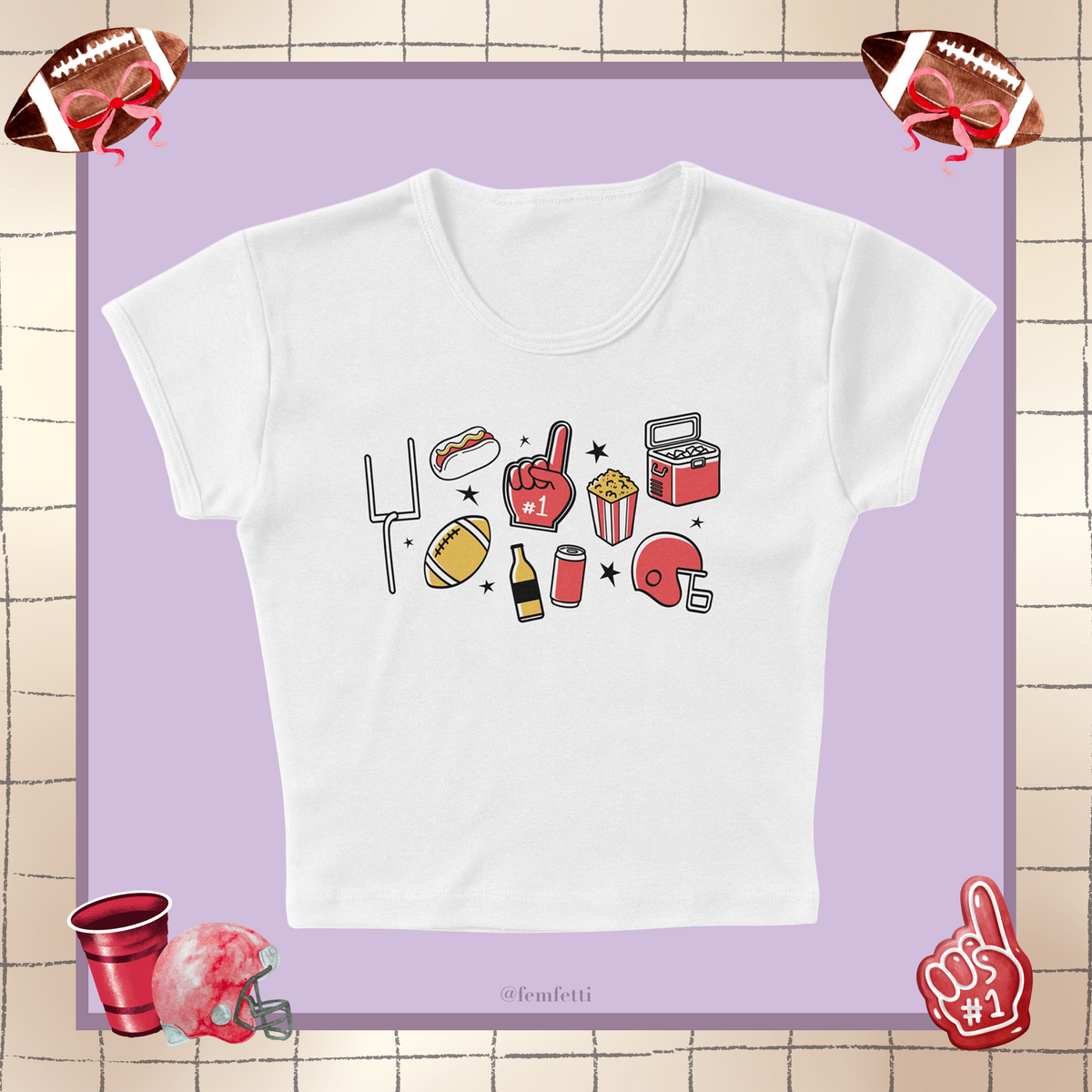 Sporty Doodles Micro Rib Baby Tee
