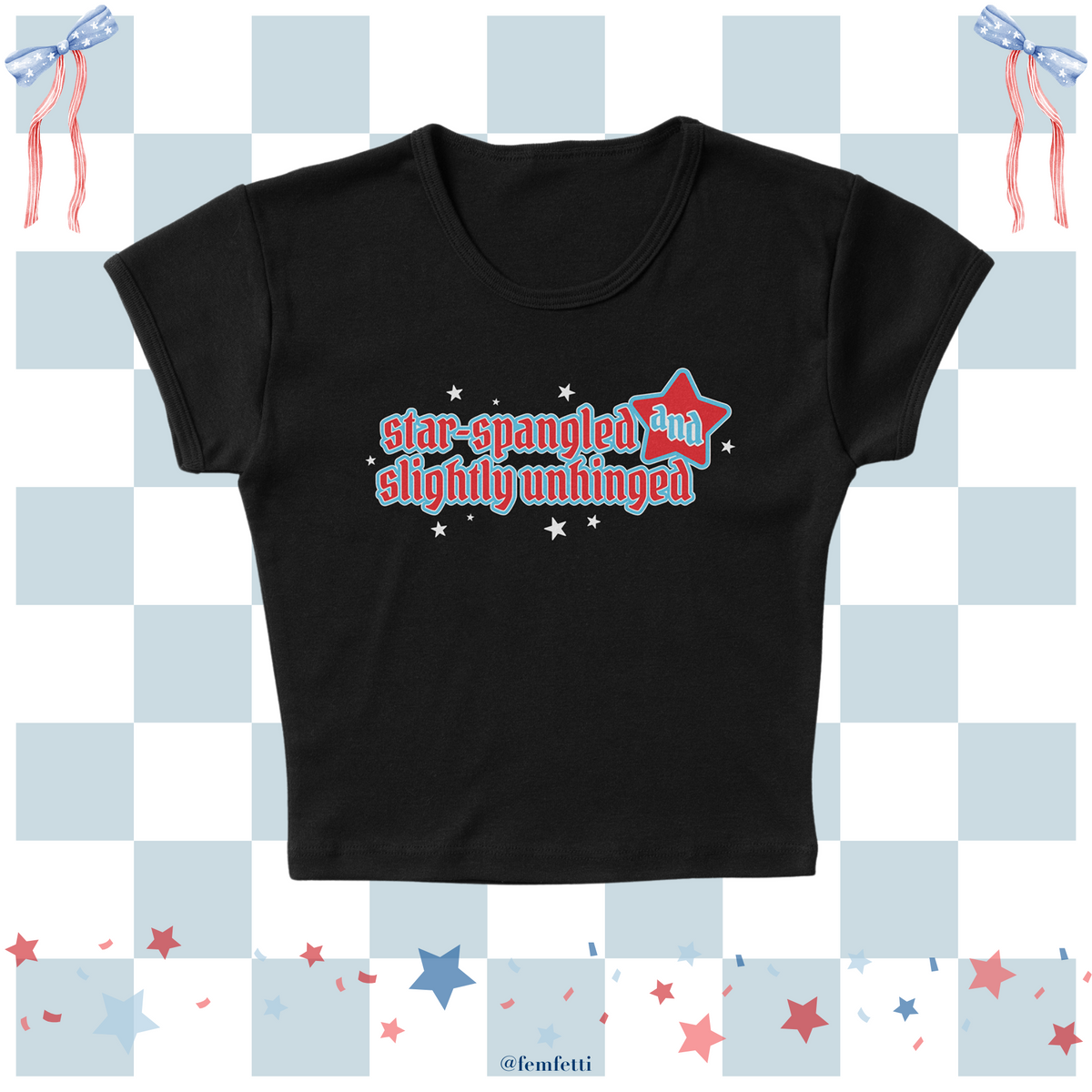 Star Spangled Unhinged Micro Rib Baby Tee