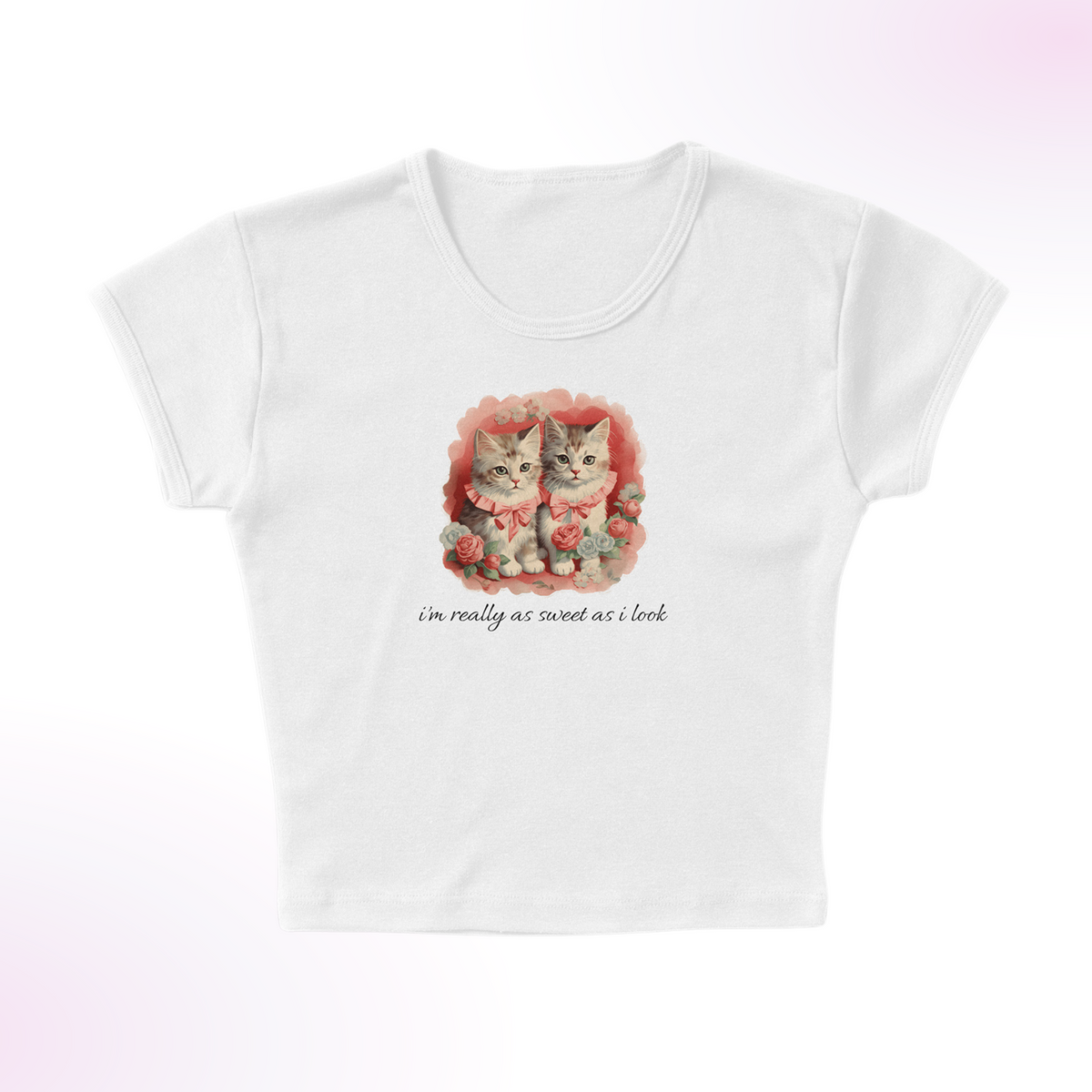I&#39;m Really Sweet Kitty Micro Rib Baby Tee