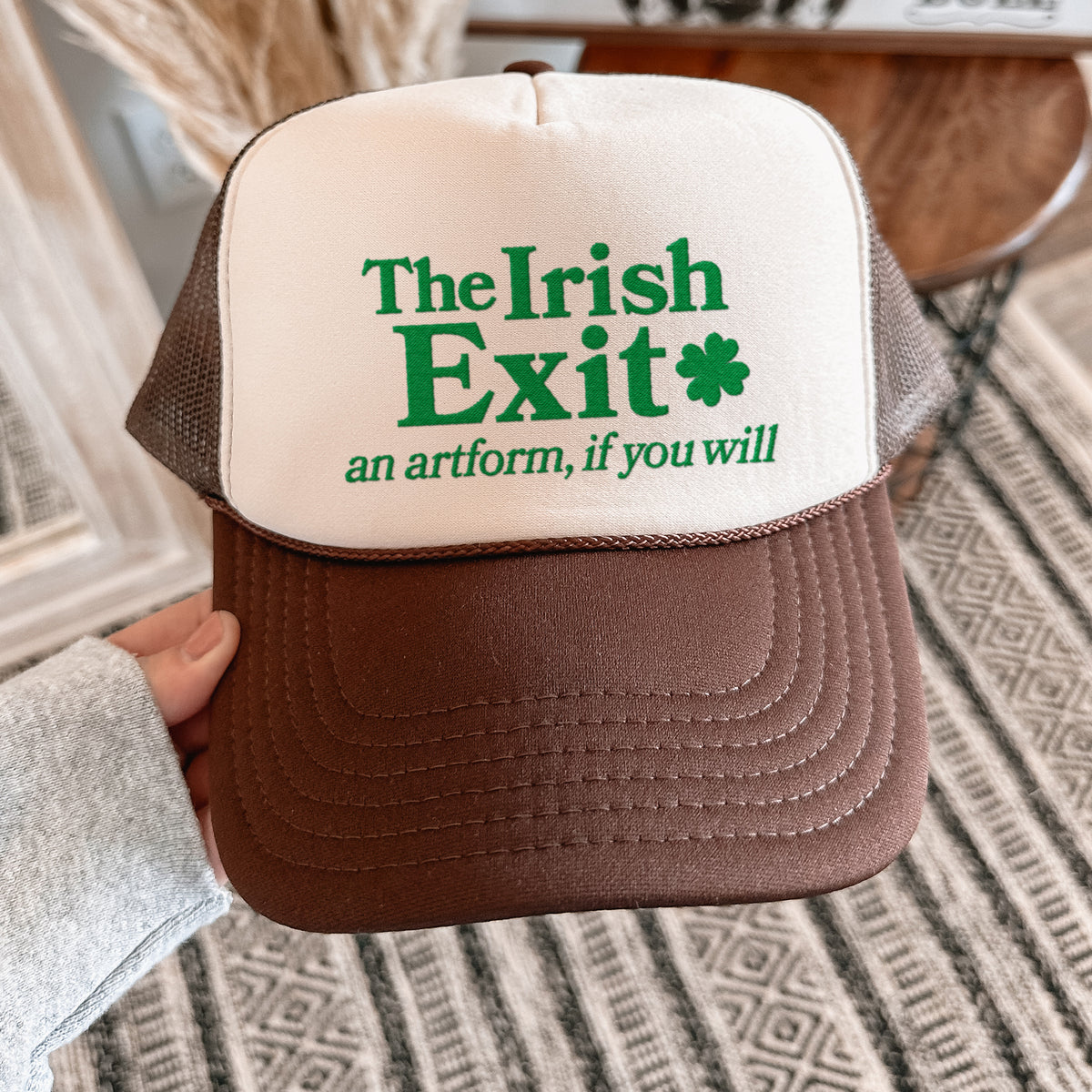 The Irish Exit Embroidered Mesh Back Trucker Hat