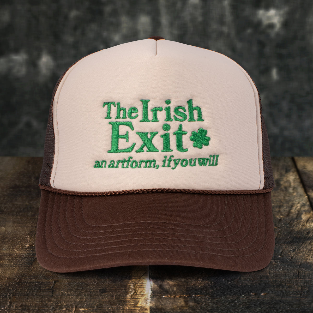 The Irish Exit Embroidered Mesh Back Trucker Hat