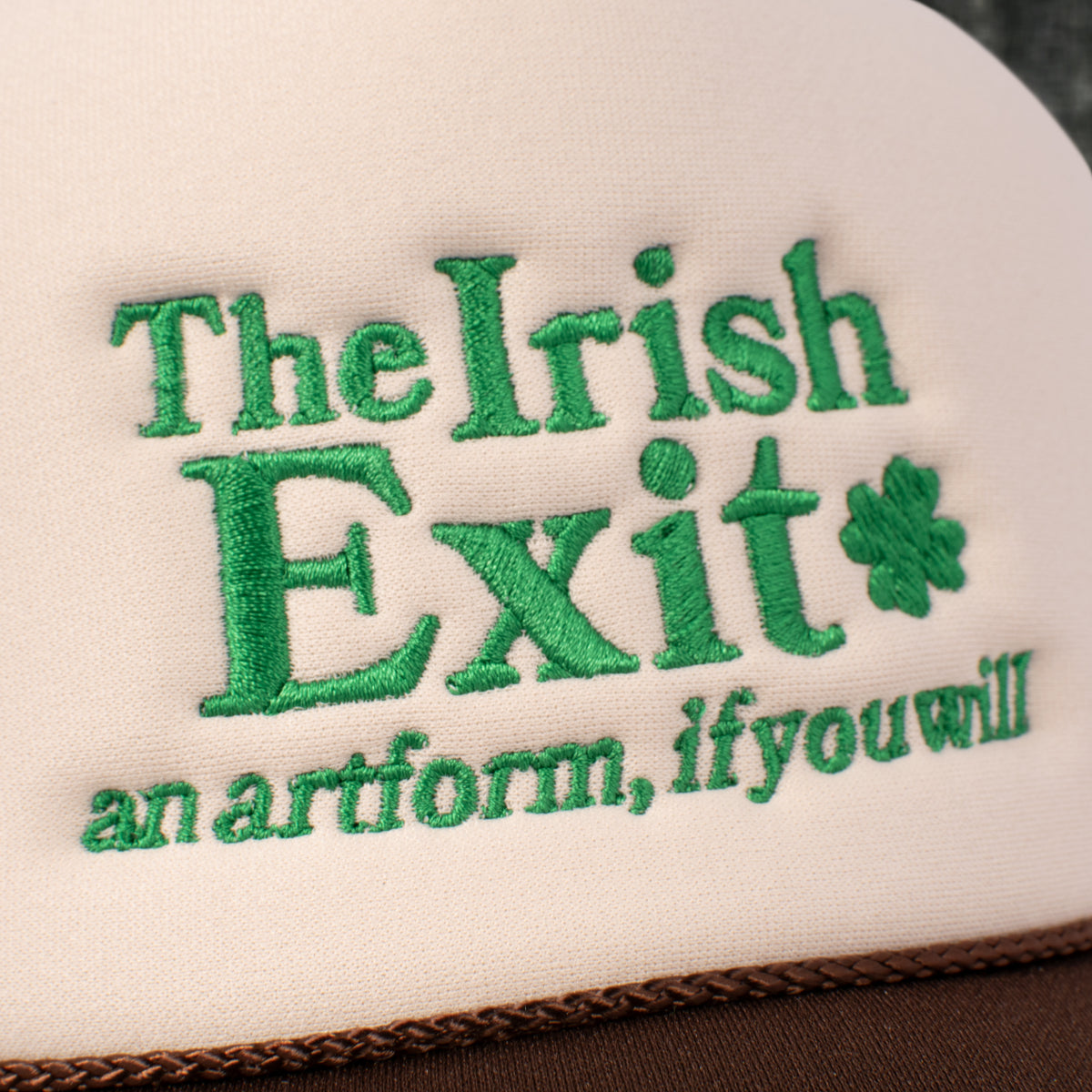 The Irish Exit Embroidered Mesh Back Trucker Hat