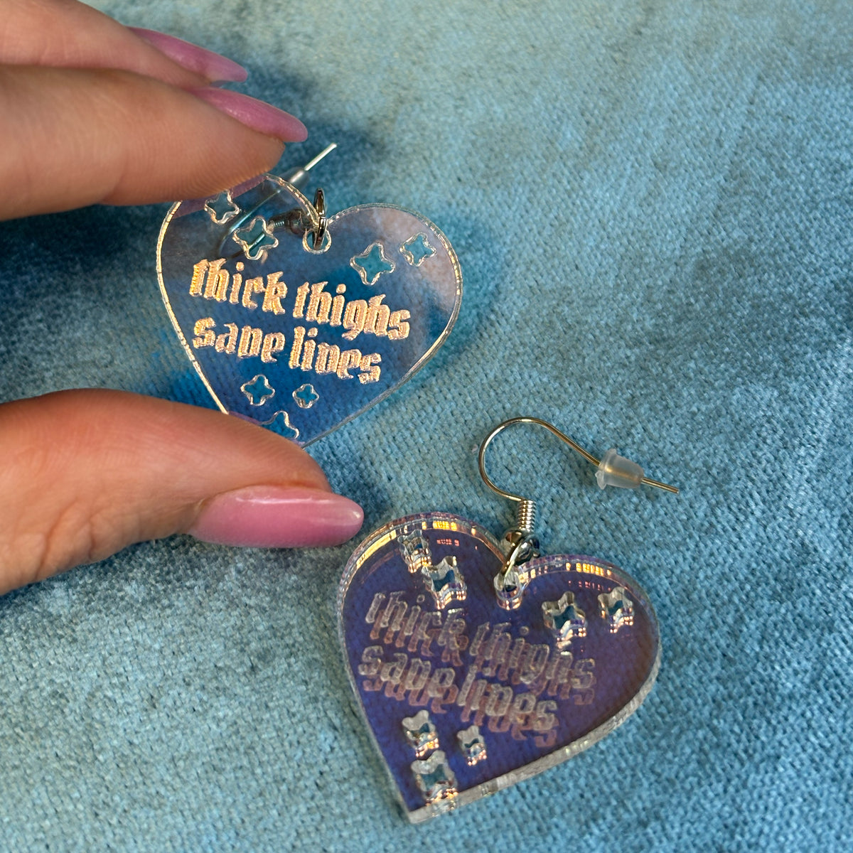 Thick Thighs Heart-Shaped Earrings