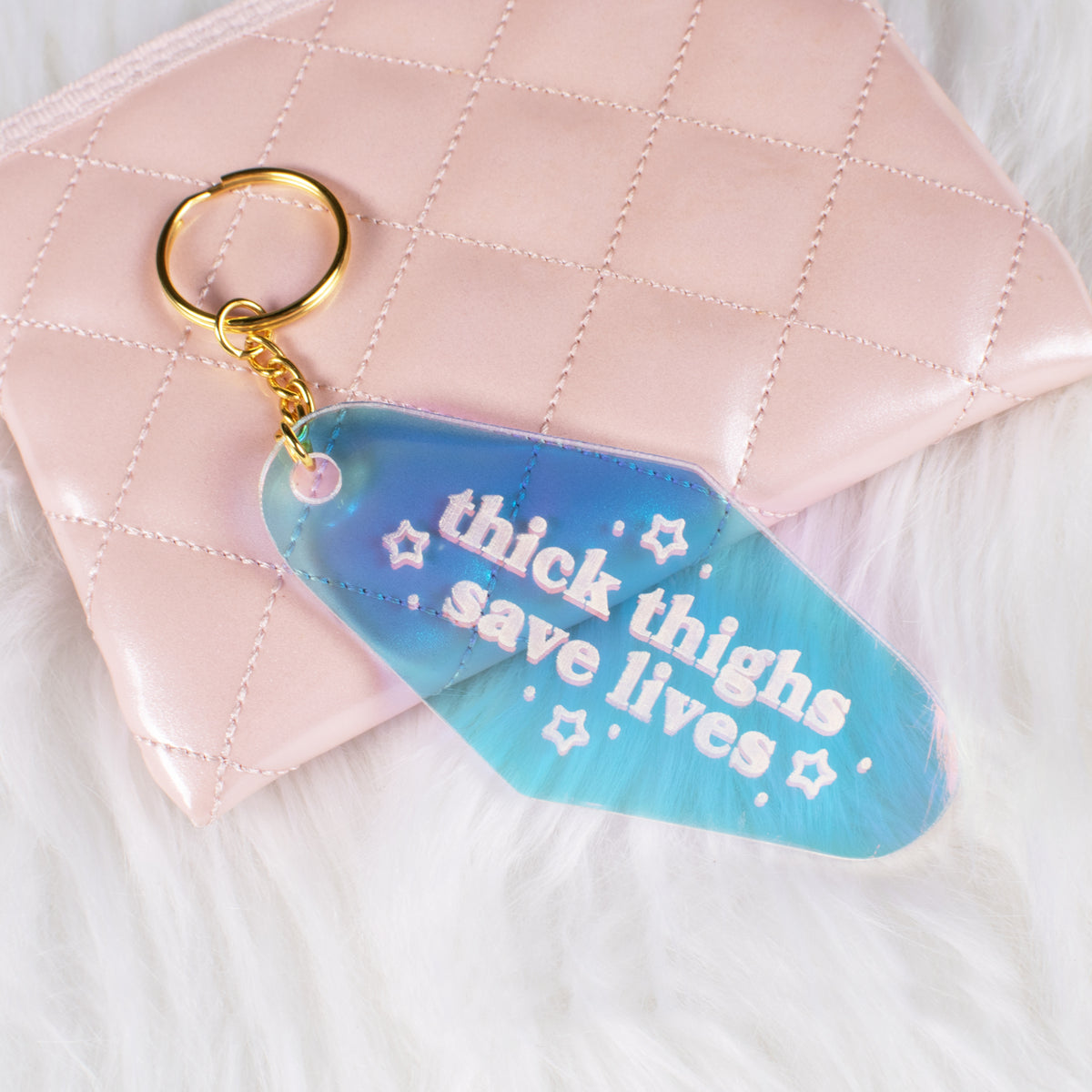 Thick Thighs Iridescent Motel Keychain