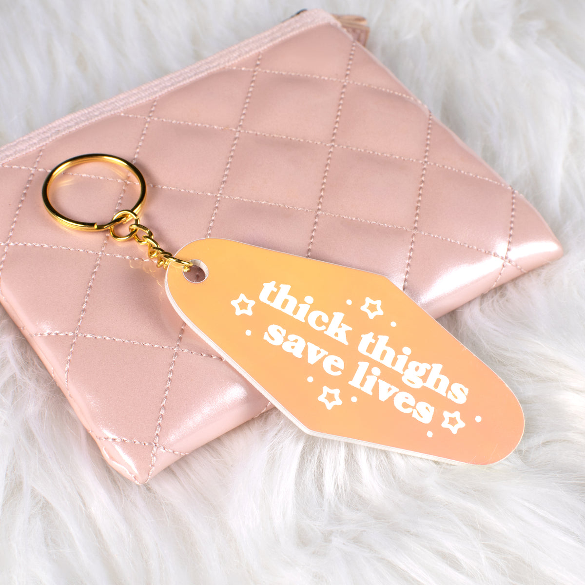 Thick Thighs Iridescent Motel Keychain