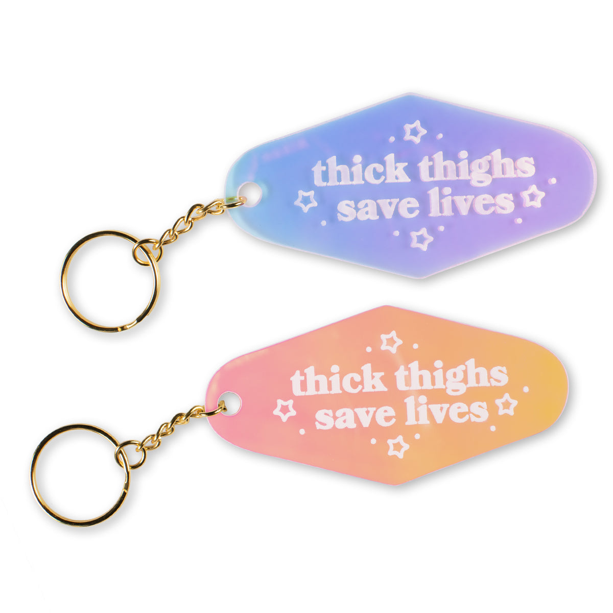 Thick Thighs Iridescent Motel Keychain