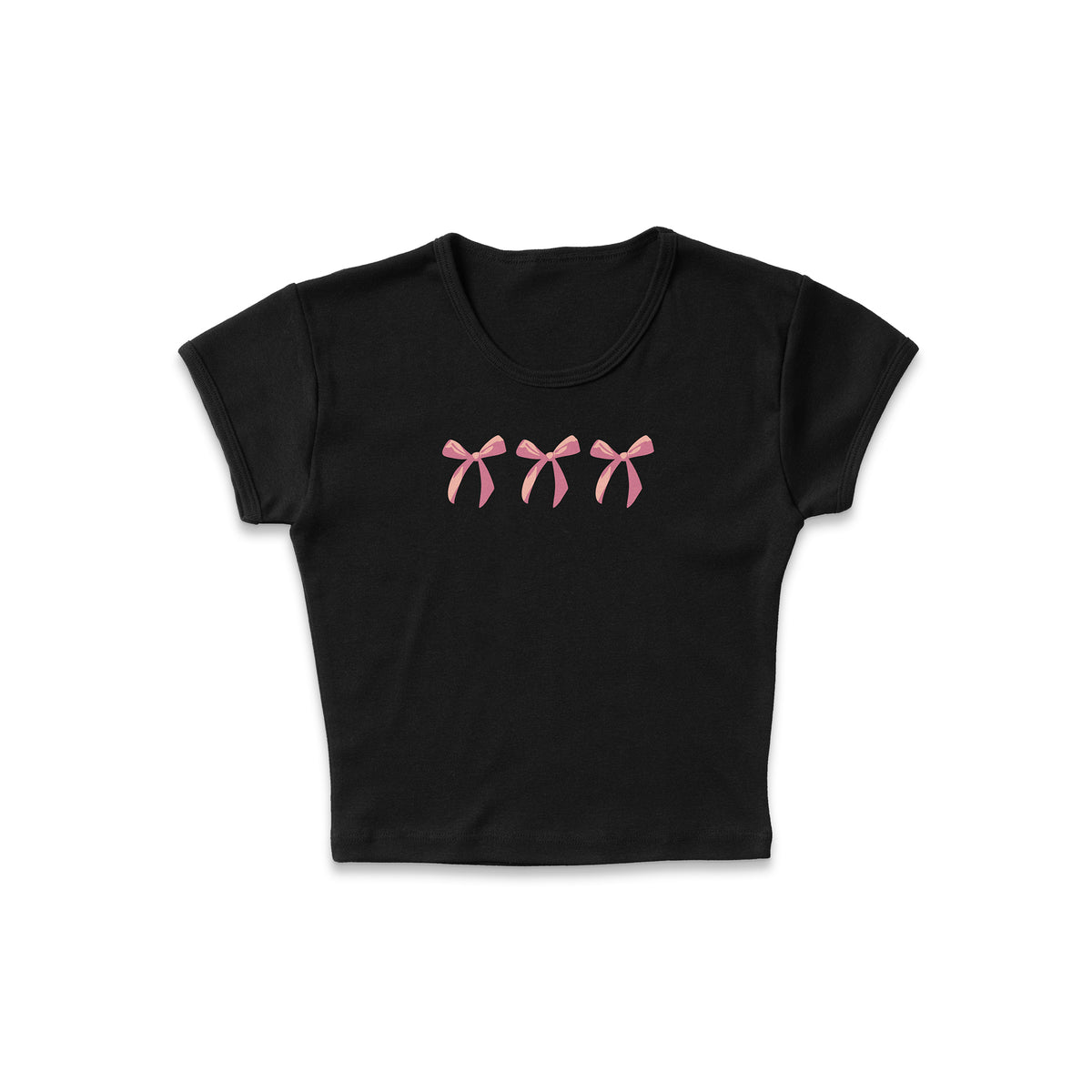 Three Dainty Little Bows Micro Rib Baby Tee