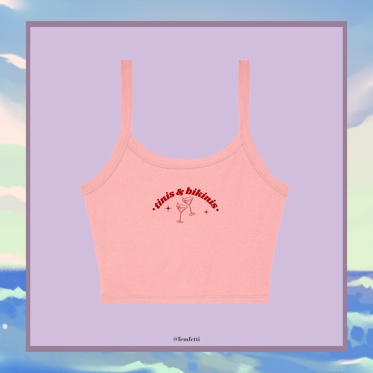 Arched Tinis Bikinis Micro Rib Spaghetti Strap Tank