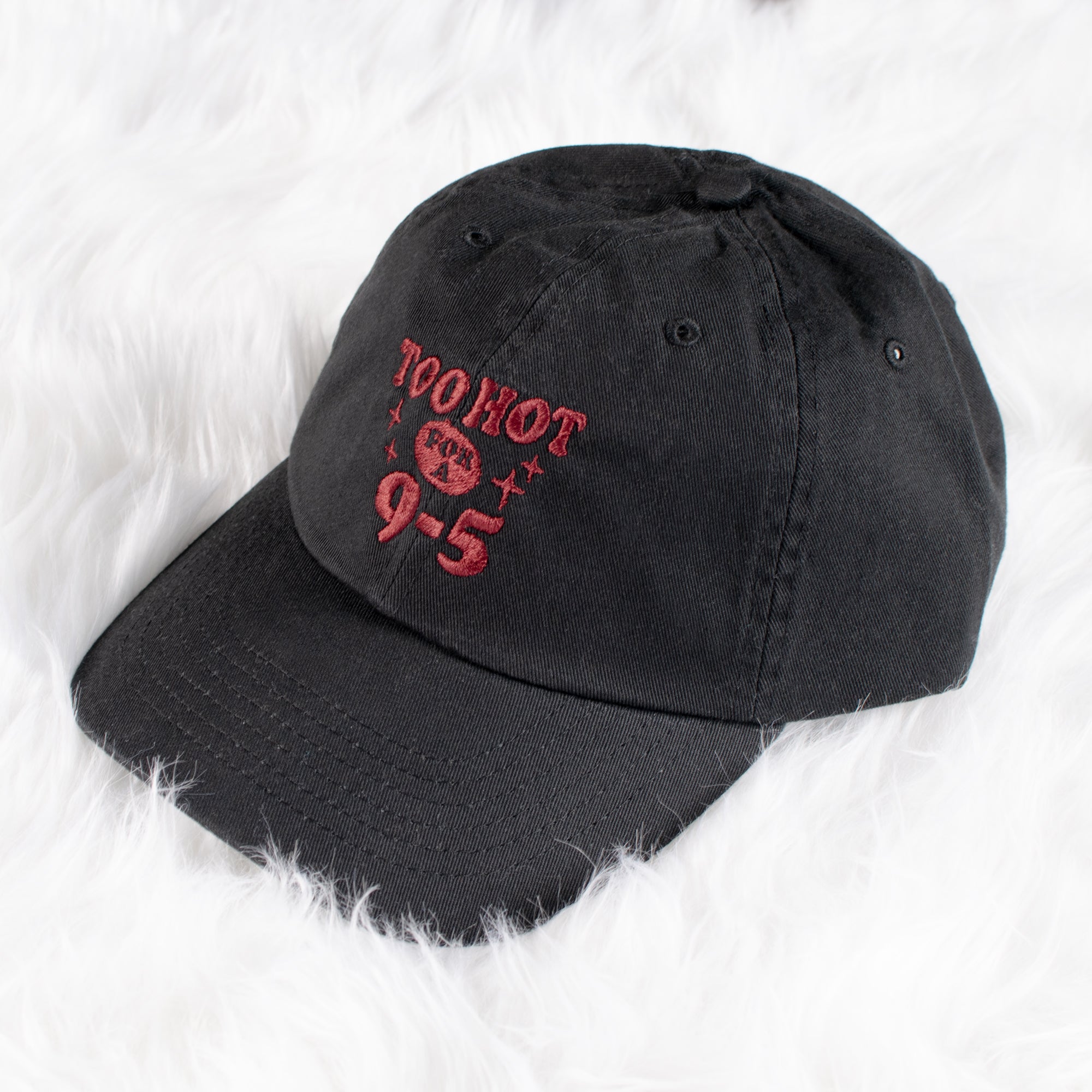 Too Hot To Work Embroidered Bio-Washed Classic Dad Hat  display picture 2