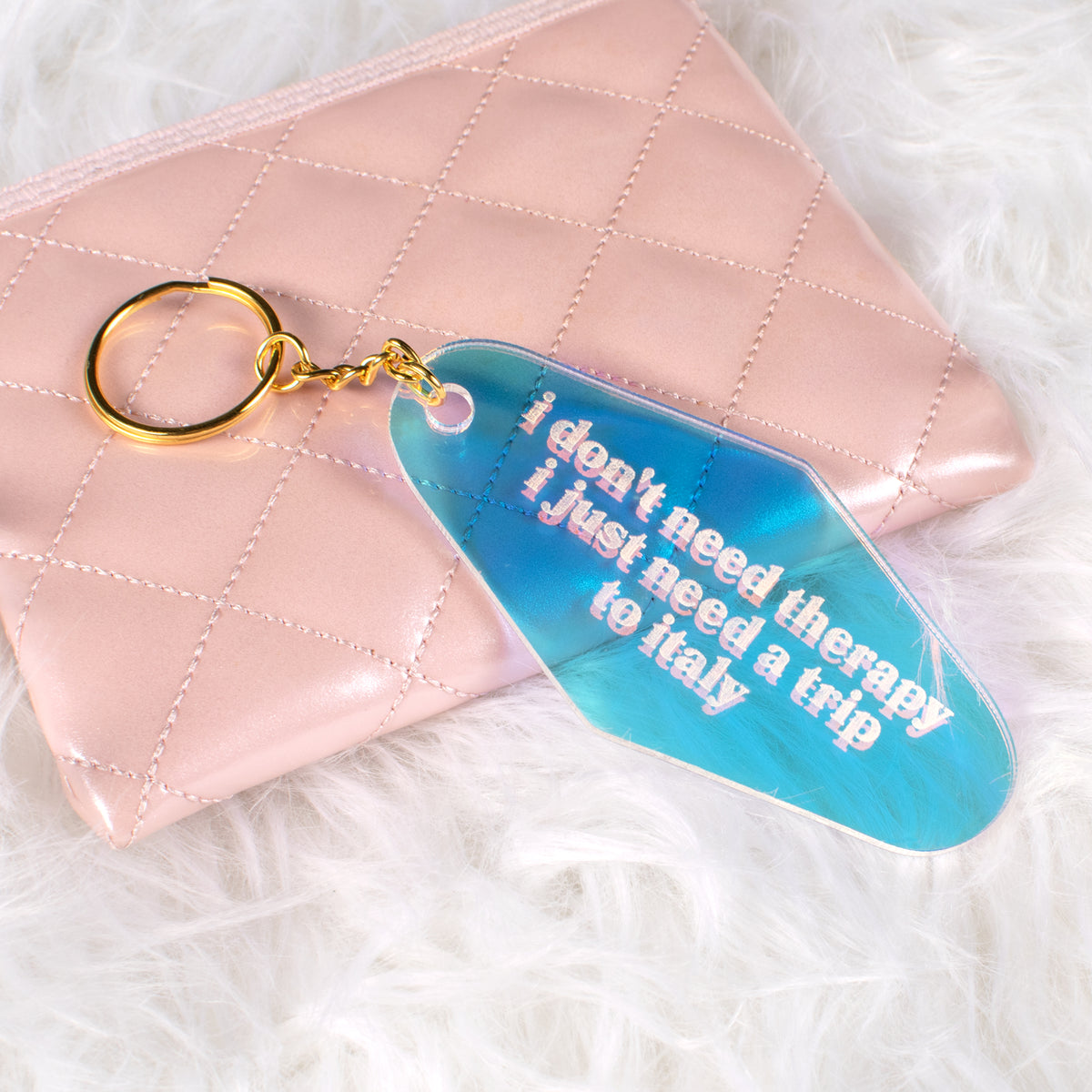 Trip To Italy Iridescent Motel Keychain